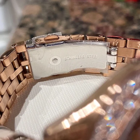 Michael Kors Women’s “Harlowe” Analog Pave Rose-Gold Watch, 38mm